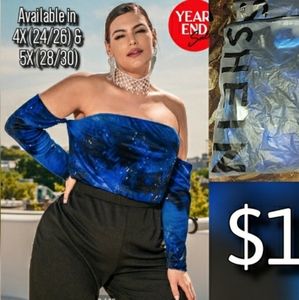 Shein Fit + Off the Shoulder Velvet Blouse